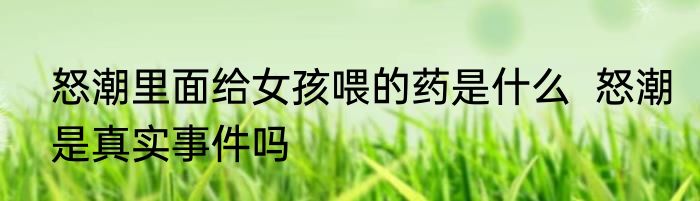 怒潮里面给女孩喂的药是什么  怒潮是真实事件吗