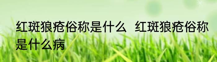 红斑狼疮俗称是什么  红斑狼疮俗称是什么病
