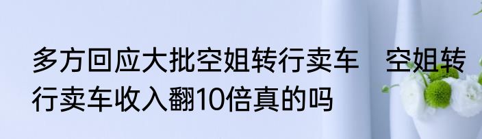 多方回应大批空姐转行卖车   空姐转行卖车收入翻10倍真的吗