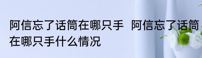 阿信忘了话筒在哪只手  	阿信忘了话筒在哪只手什么情况