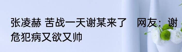 张凌赫 苦战一天谢某来了   网友：谢危犯病又欲又帅