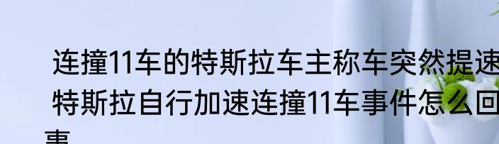  连撞11车的特斯拉车主称车突然提速  特斯拉自行加速连撞11车事件怎么回事