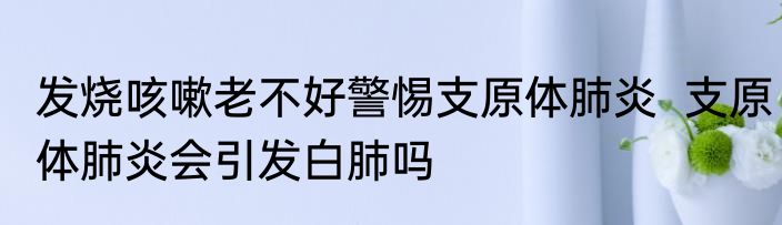 发烧咳嗽老不好警惕支原体肺炎  支原体肺炎会引发白肺吗