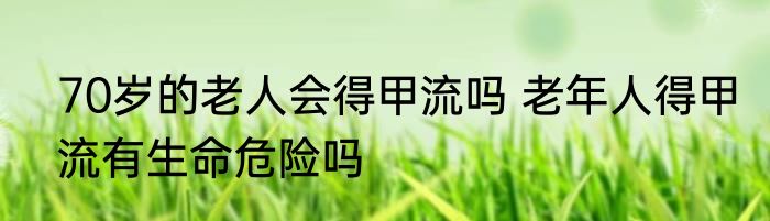 70岁的老人会得甲流吗 老年人得甲流有生命危险吗