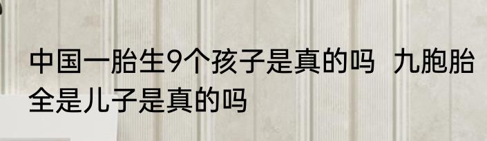 中国一胎生9个孩子是真的吗  九胞胎全是儿子是真的吗
