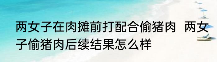 两女子在肉摊前打配合偷猪肉  两女子偷猪肉后续结果怎么样