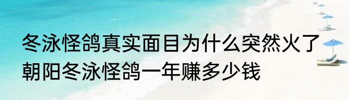 冬泳怪鸽真实面目为什么突然火了   朝阳冬泳怪鸽一年赚多少钱