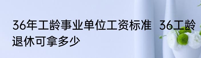 36年工龄事业单位工资标准  36工龄退休可拿多少