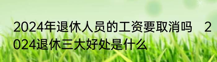 2024年退休人员的工资要取消吗   2024退休三大好处是什么
