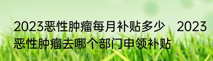 2023恶性肿瘤每月补贴多少   2023恶性肿瘤去哪个部门申领补贴