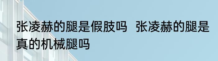 张凌赫的腿是假肢吗  张凌赫的腿是真的机械腿吗