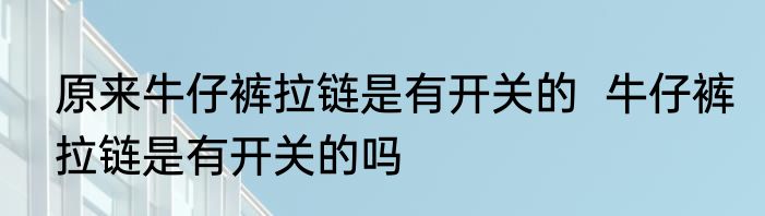 原来牛仔裤拉链是有开关的  牛仔裤拉链是有开关的吗