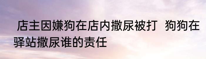  店主因嫌狗在店内撒尿被打  狗狗在驿站撒尿谁的责任
