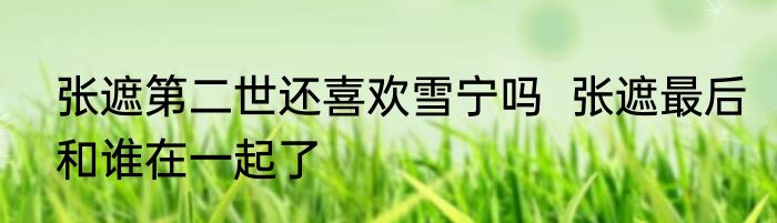 张遮第二世还喜欢雪宁吗  张遮最后和谁在一起了