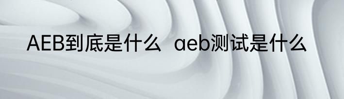  AEB到底是什么  aeb测试是什么