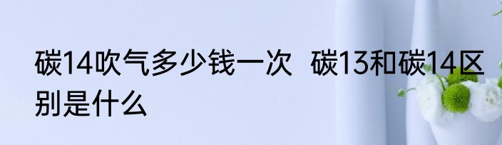 碳14吹气多少钱一次  碳13和碳14区别是什么