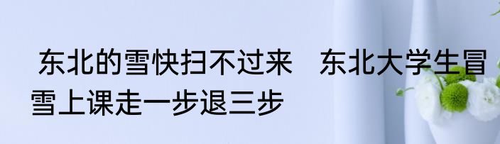  东北的雪快扫不过来   东北大学生冒雪上课走一步退三步