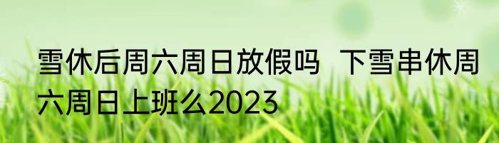 雪休后周六周日放假吗  下雪串休周六周日上班么2023