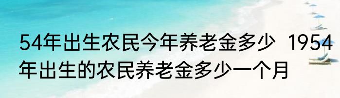 54年出生农民今年养老金多少  1954年出生的农民养老金多少一个月