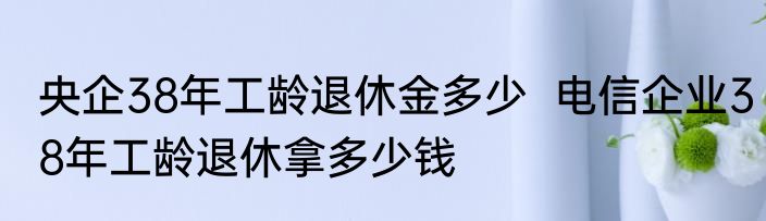 央企38年工龄退休金多少  电信企业38年工龄退休拿多少钱