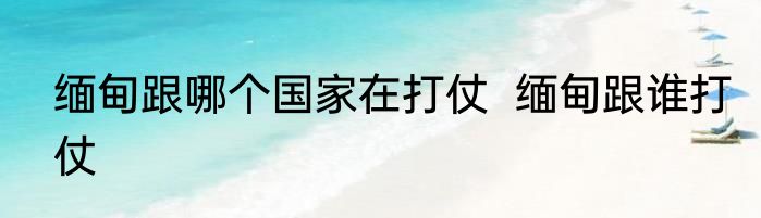 缅甸跟哪个国家在打仗  缅甸跟谁打仗