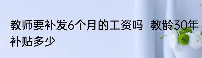 教师要补发6个月的工资吗  教龄30年补贴多少
