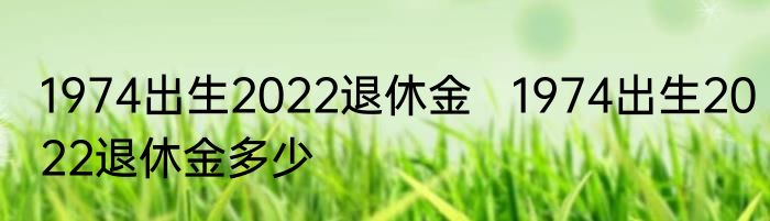 1974出生2022退休金   1974出生2022退休金多少