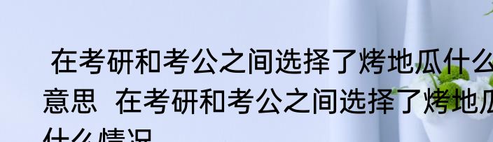  在考研和考公之间选择了烤地瓜什么意思  在考研和考公之间选择了烤地瓜什么情况
