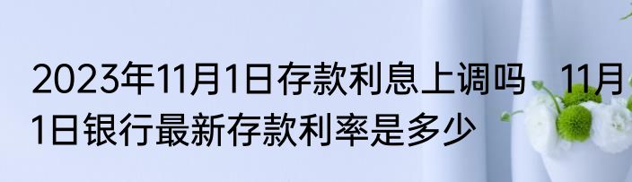 2023年11月1日存款利息上调吗   11月1日银行最新存款利率是多少