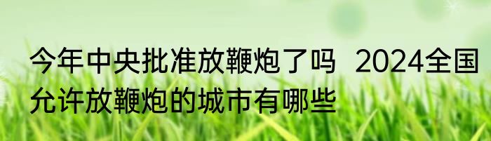 今年中央批准放鞭炮了吗  2024全国允许放鞭炮的城市有哪些