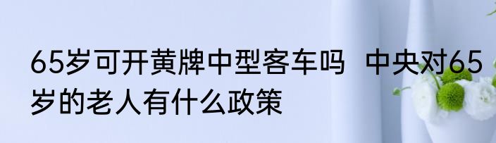 65岁可开黄牌中型客车吗  中央对65岁的老人有什么政策