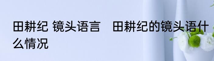 田耕纪 镜头语言   田耕纪的镜头语什么情况