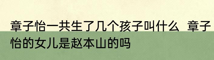 章子怡一共生了几个孩子叫什么  章子怡的女儿是赵本山的吗