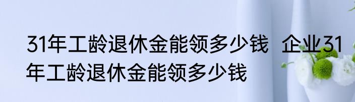 31年工龄退休金能领多少钱  企业31年工龄退休金能领多少钱
