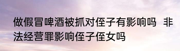 做假冒啤酒被抓对侄子有影响吗  非法经营罪影响侄子侄女吗