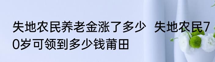 失地农民养老金涨了多少  失地农民70岁可领到多少钱莆田