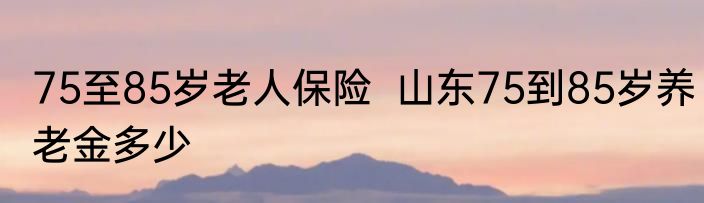 75至85岁老人保险  山东75到85岁养老金多少