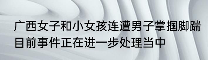  广西女子和小女孩连遭男子掌掴脚踹  目前事件正在进一步处理当中