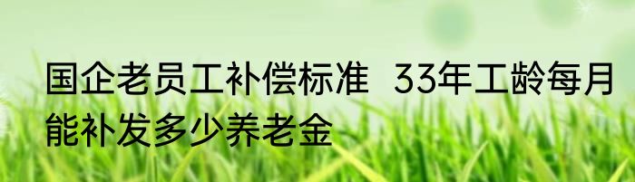 国企老员工补偿标准  33年工龄每月能补发多少养老金