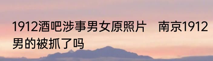 1912酒吧涉事男女原照片   南京1912男的被抓了吗