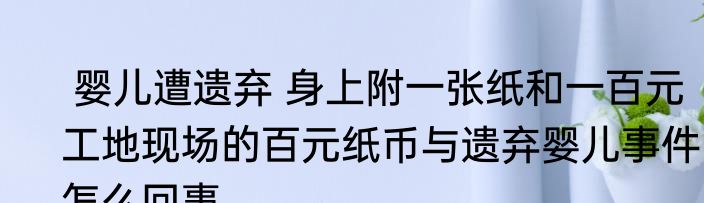  婴儿遭遗弃 身上附一张纸和一百元   工地现场的百元纸币与遗弃婴儿事件怎么回事