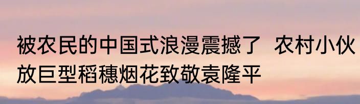 被农民的中国式浪漫震撼了  农村小伙放巨型稻穗烟花致敬袁隆平