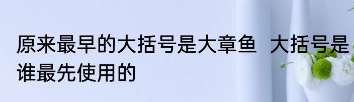 原来最早的大括号是大章鱼  大括号是谁最先使用的