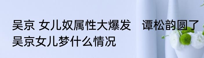 吴京 女儿奴属性大爆发   谭松韵圆了吴京女儿梦什么情况