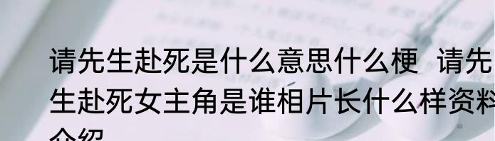 请先生赴死是什么意思什么梗  请先生赴死女主角是谁相片长什么样资料介绍