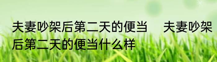 夫妻吵架后第二天的便当    夫妻吵架后第二天的便当什么样