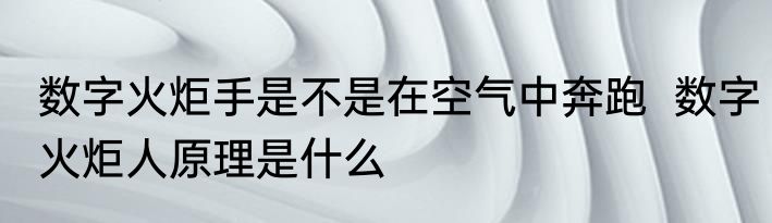 数字火炬手是不是在空气中奔跑  数字火炬人原理是什么