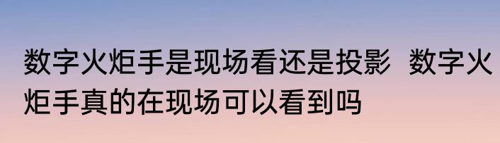 数字火炬手是现场看还是投影  数字火炬手真的在现场可以看到吗
