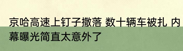 京哈高速上钉子撒落 数十辆车被扎 内幕曝光简直太意外了