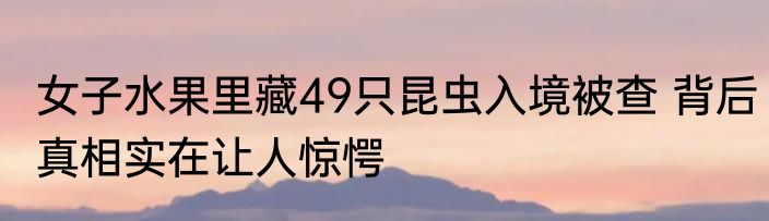 女子水果里藏49只昆虫入境被查 背后真相实在让人惊愕